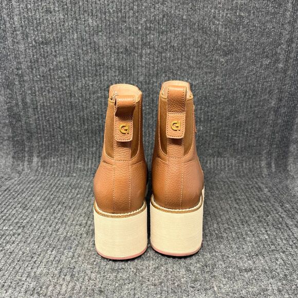 Cole Haan Zerogrand City Wedge Side Zip Ankle Boots Brown Leather Women’s 8 B - Picture 4 of 8